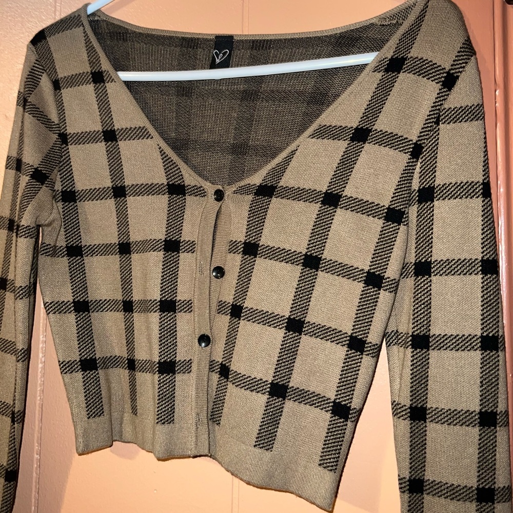 Checkered cardigan